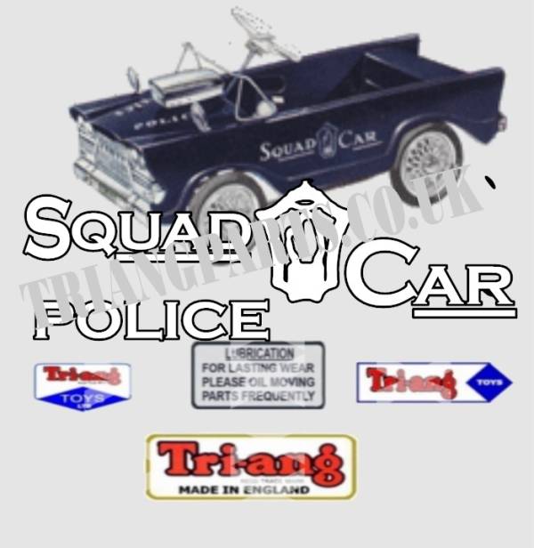 TRI-ANG POLICE SQUAD CAR GRAPHICS